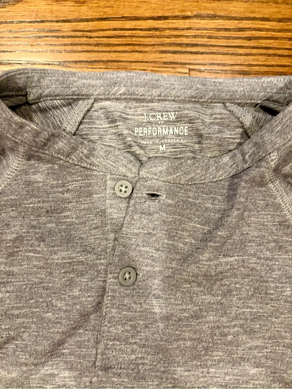 J. Crew Performance Short-Sleeve Henley in Grey Heather